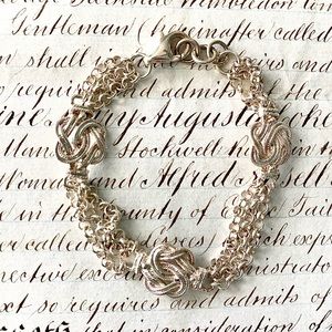 Stunning Italian Sterling Silver 925 Knot Chain Bracelet